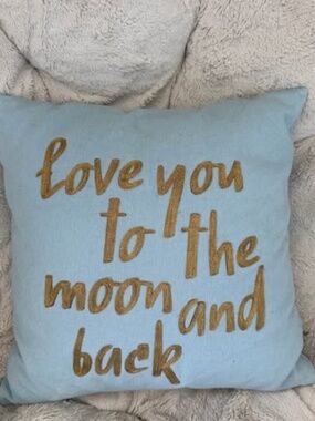 Love You to the Moon and Back Throw Pillow Removable Cover Down Filled Square